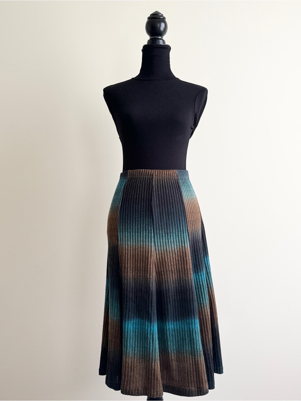 Vintage New Directions Ribbed Knit Dress Ombre Multi Size Petite Medium NWT Flaw